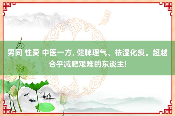 男同 性愛 中医一方， 健脾理气、祛湿化痰。超越合乎减肥艰难的东谈主!