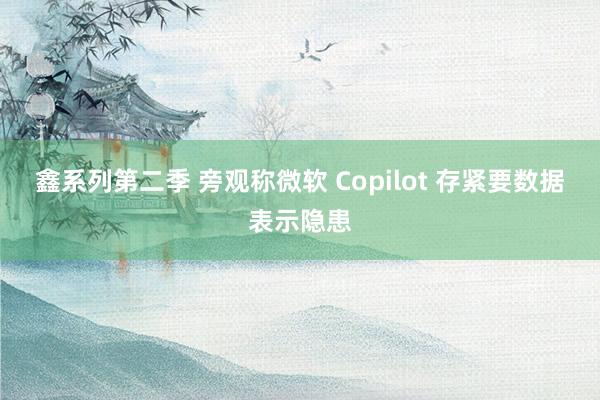 鑫系列第二季 旁观称微软 Copilot 存紧要数据表示隐患